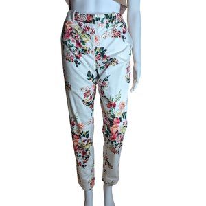 Tommy Hilfiger Floral Print Ankle pants fully lined Slash Pockets Feminine sz 4
